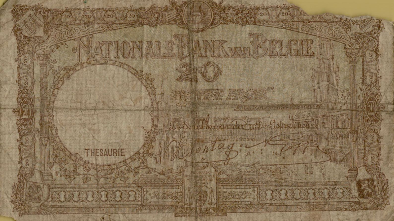 Belgium 20 1943 F+ P-111/3